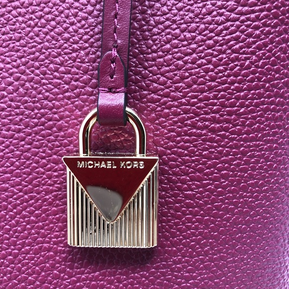 MICHAEL KORS Arielle Lg Satchel, Leather Berry NWT - Picture 12 of 15